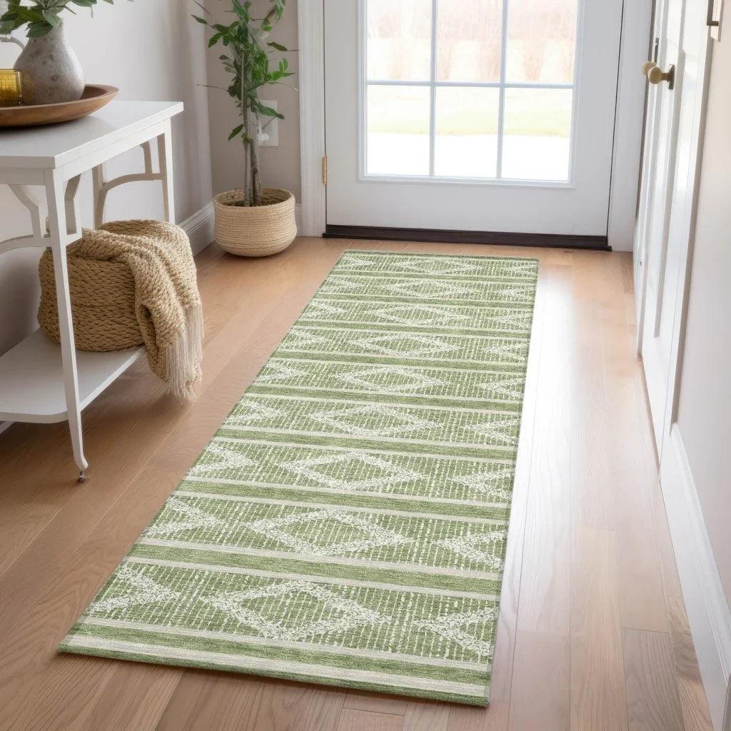 Lume Green Washable Indoor-Outdoor Rug-Outdoor Rugs-LOOMLAN Rugs-LOOMLAN