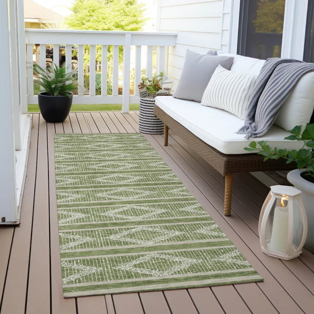Lume Green Washable Indoor-Outdoor Rug-Outdoor Rugs-LOOMLAN Rugs-LOOMLAN