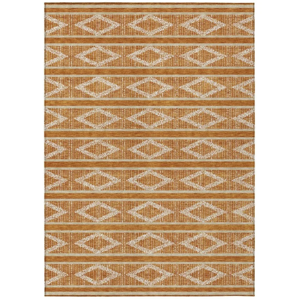 Lume Orange Washable Indoor-Outdoor Rug-Outdoor Rugs-LOOMLAN Rugs-2'6" x 3'10"-LOOMLAN