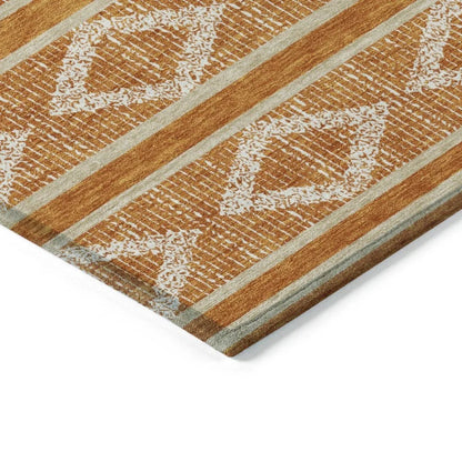 Lume Orange Washable Indoor-Outdoor Rug-Outdoor Rugs-LOOMLAN Rugs-LOOMLAN
