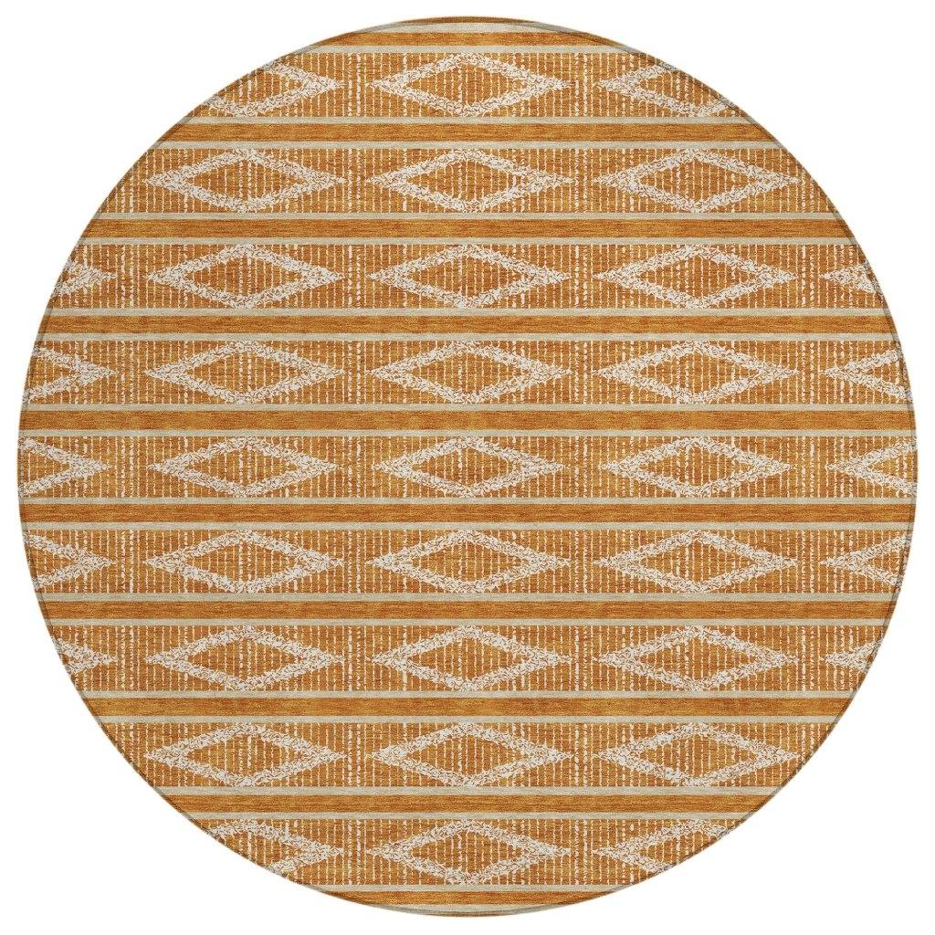 Lume Orange Washable Indoor-Outdoor Rug-Outdoor Rugs-LOOMLAN Rugs-8' x 8'-LOOMLAN