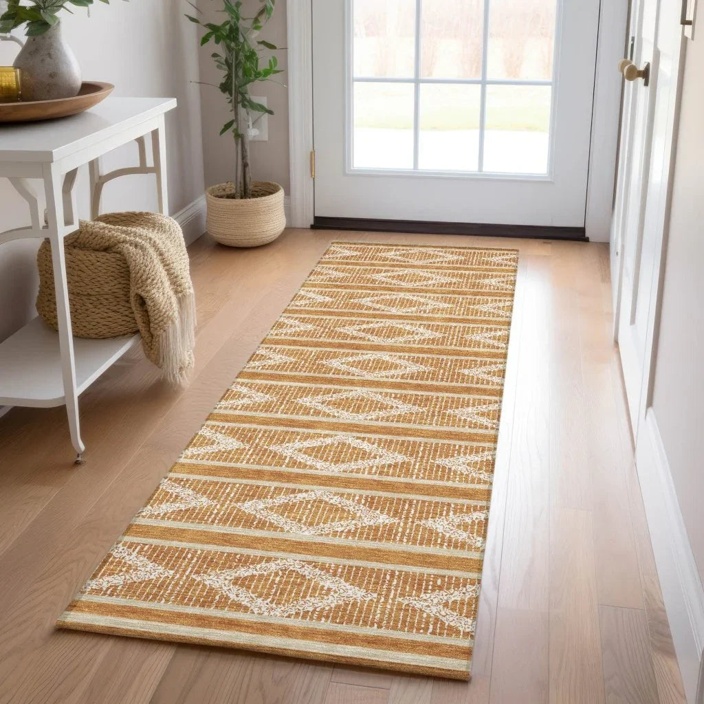 Lume Orange Washable Indoor-Outdoor Rug-Outdoor Rugs-LOOMLAN Rugs-LOOMLAN