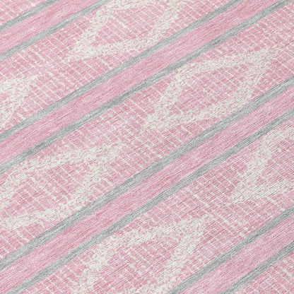 Lume Pink Washable Indoor-Outdoor Rug-Outdoor Rugs-LOOMLAN Rugs-LOOMLAN