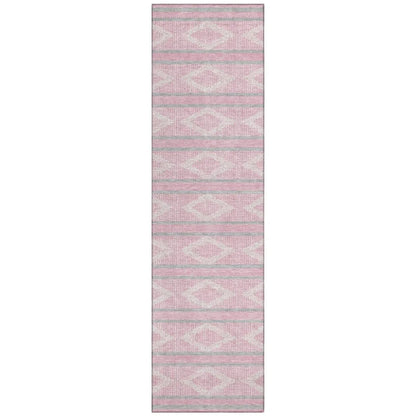 Lume Pink Washable Indoor-Outdoor Rug-Outdoor Rugs-LOOMLAN Rugs-2'3" x 7'6"-LOOMLAN