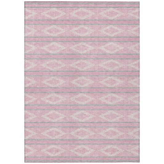 Lume Pink Washable Indoor-Outdoor Rug-Outdoor Rugs-LOOMLAN Rugs-2'6" x 3'10"-LOOMLAN
