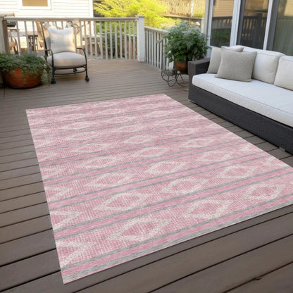 Lume Pink Washable Indoor-Outdoor Rug-Outdoor Rugs-LOOMLAN Rugs-LOOMLAN