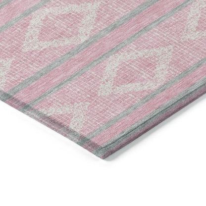 Lume Pink Washable Indoor-Outdoor Rug-Outdoor Rugs-LOOMLAN Rugs-LOOMLAN