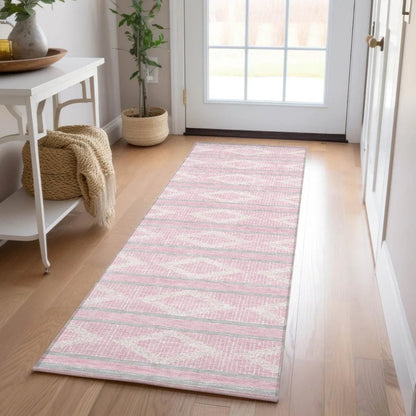 Lume Pink Washable Indoor-Outdoor Rug-Outdoor Rugs-LOOMLAN Rugs-LOOMLAN