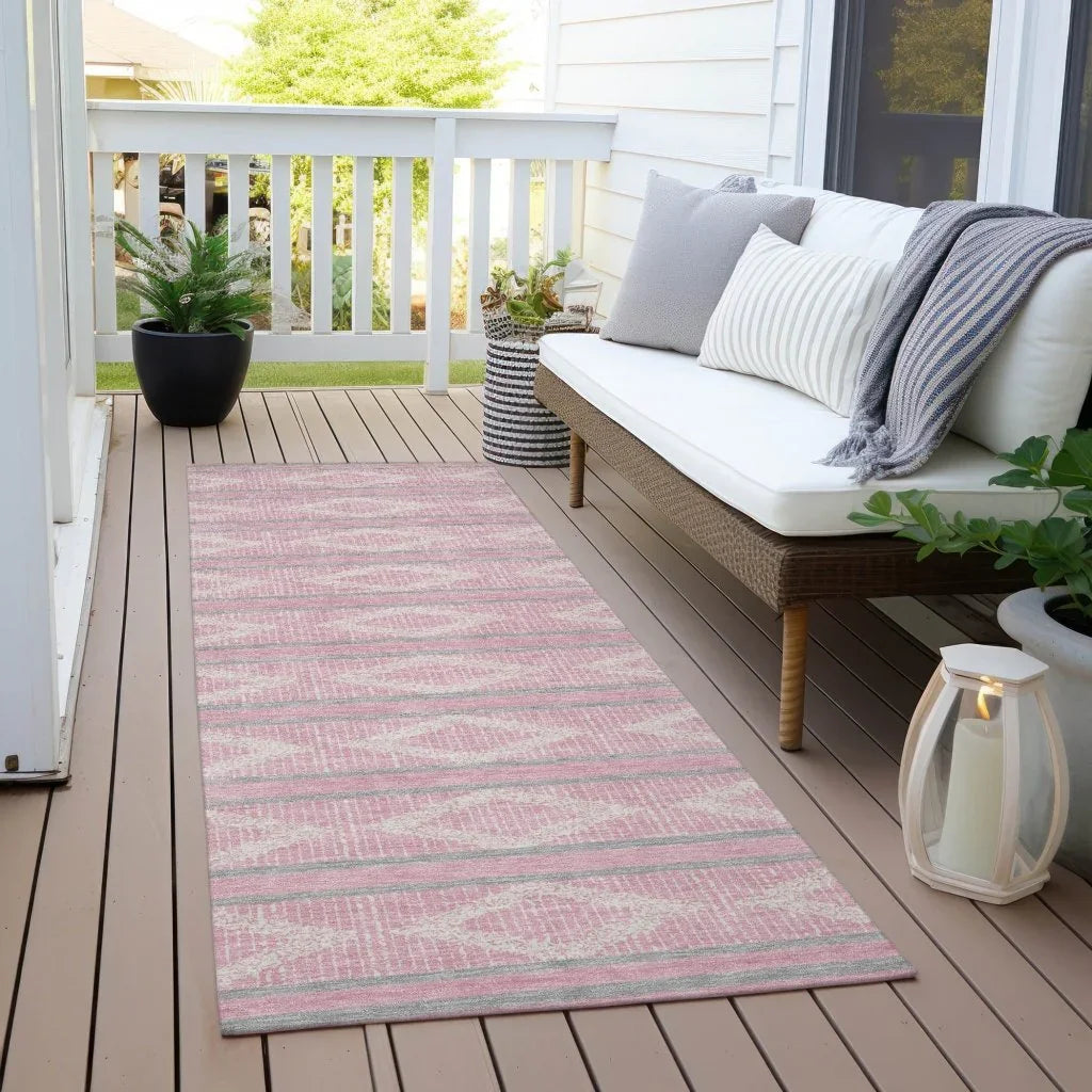 Lume Pink Washable Indoor-Outdoor Rug-Outdoor Rugs-LOOMLAN Rugs-LOOMLAN