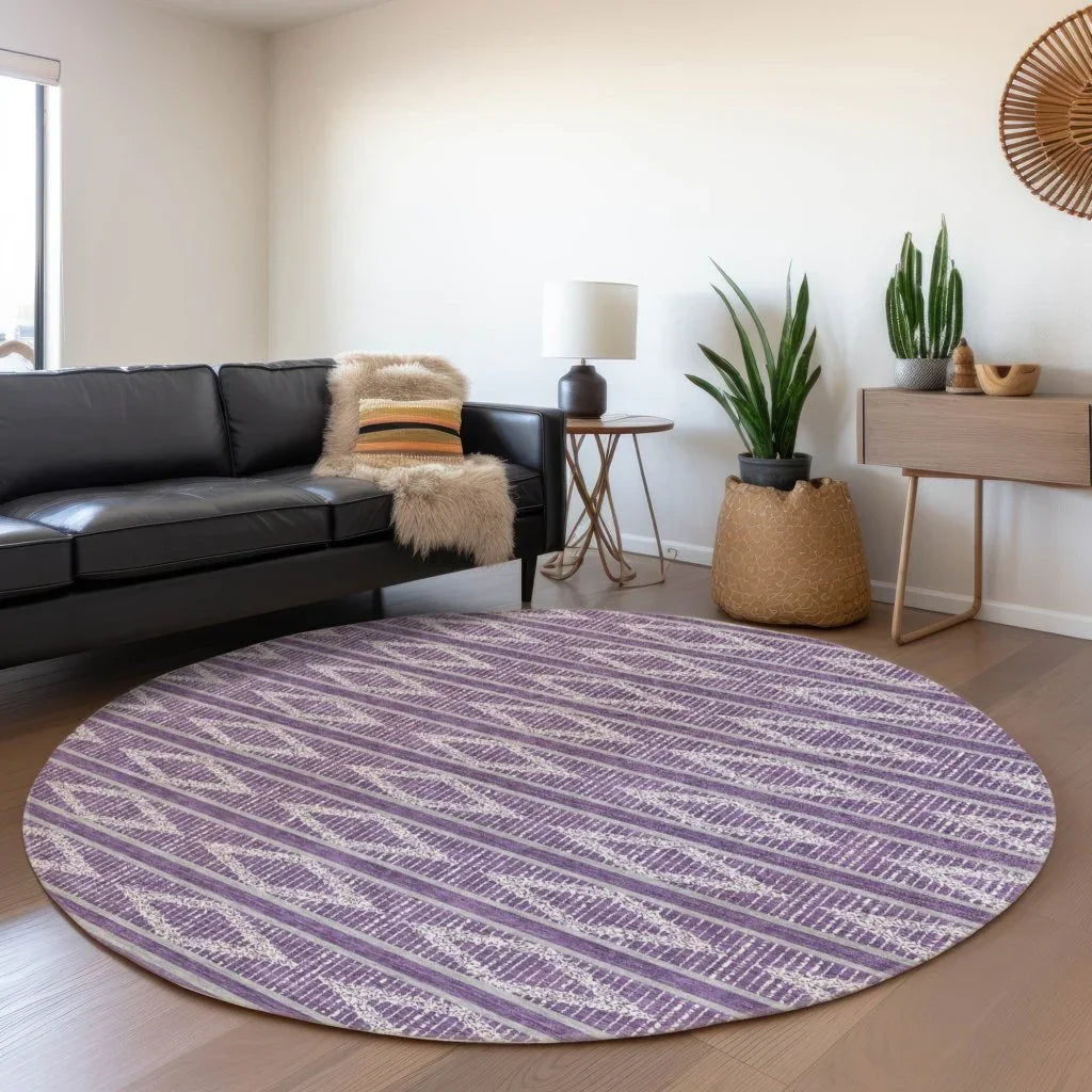 Lume Purple Washable Indoor-Outdoor Rug-Outdoor Rugs-LOOMLAN Rugs-LOOMLAN