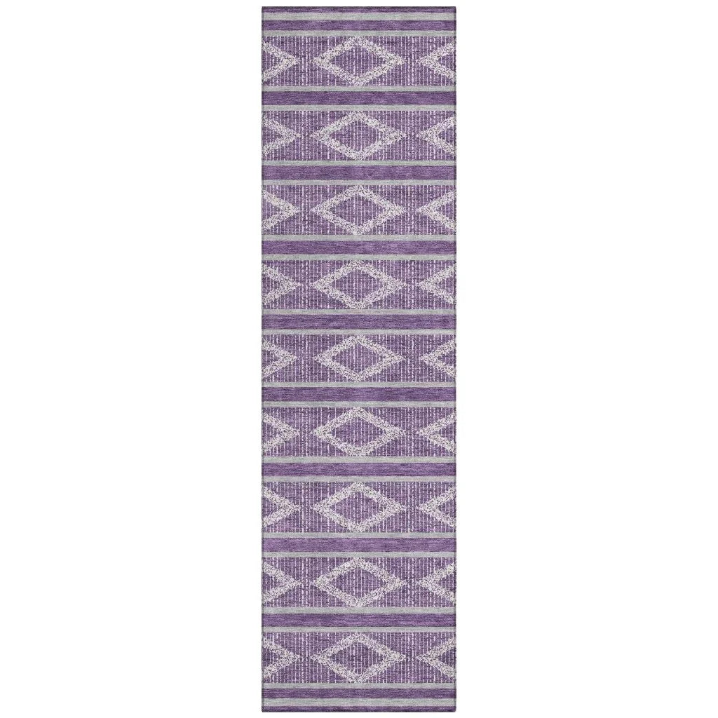 Lume Purple Washable Indoor-Outdoor Rug-Outdoor Rugs-LOOMLAN Rugs-2'3" x 7'6"-LOOMLAN