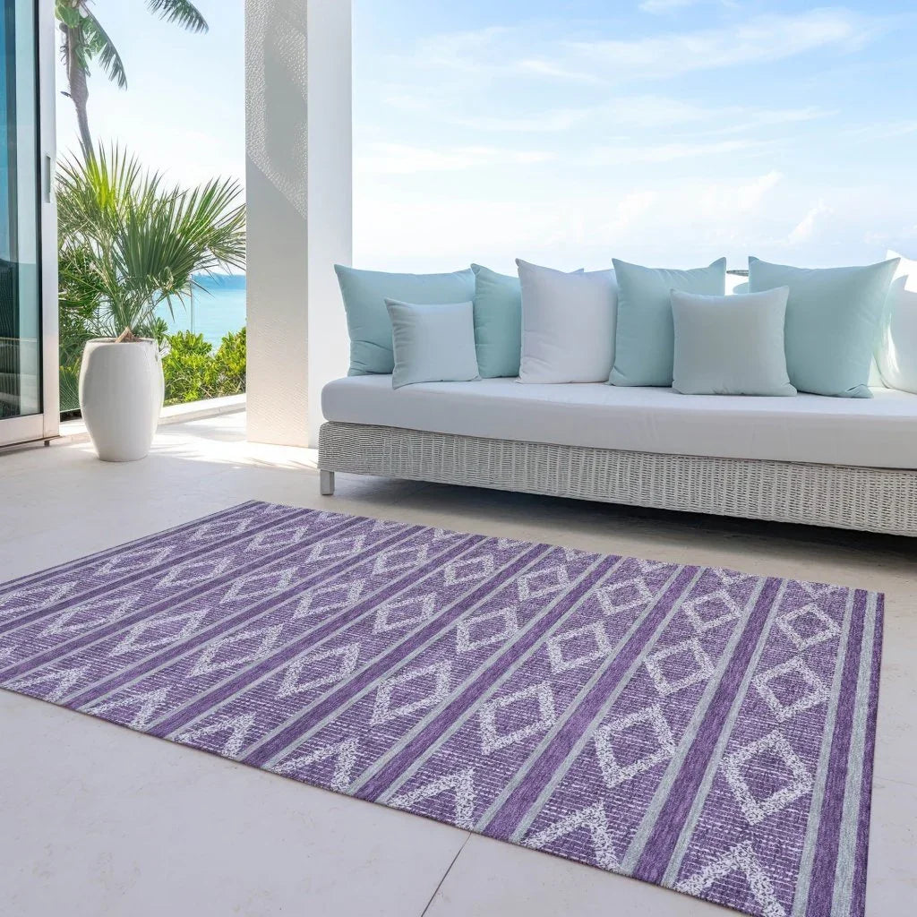 Lume Purple Washable Indoor-Outdoor Rug-Outdoor Rugs-LOOMLAN Rugs-LOOMLAN