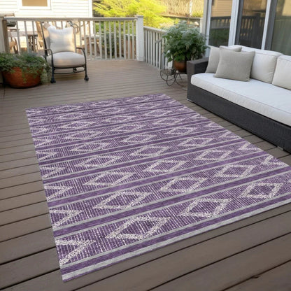 Lume Purple Washable Indoor-Outdoor Rug-Outdoor Rugs-LOOMLAN Rugs-LOOMLAN