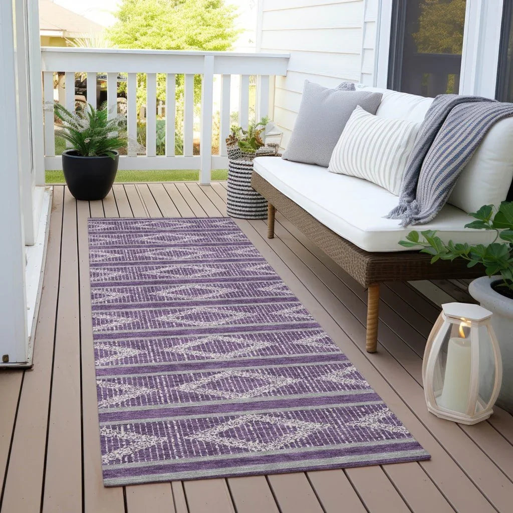Lume Purple Washable Indoor-Outdoor Rug-Outdoor Rugs-LOOMLAN Rugs-LOOMLAN