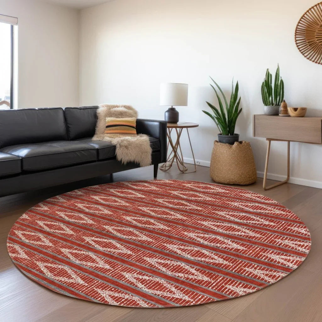 Lume Red Washable Indoor-Outdoor Rug-Outdoor Rugs-LOOMLAN Rugs-LOOMLAN