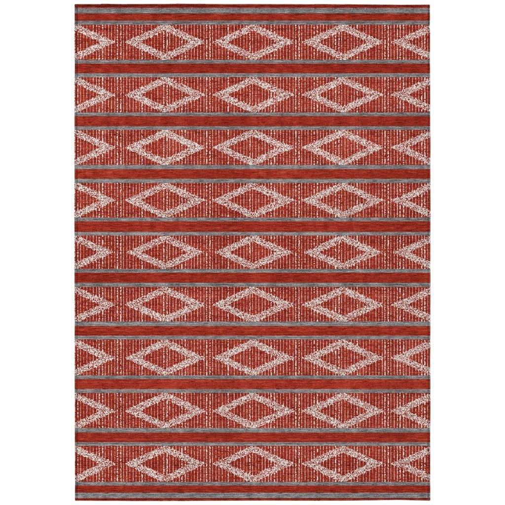 Lume Red Washable Indoor-Outdoor Rug-Outdoor Rugs-LOOMLAN Rugs-2'6" x 3'10"-LOOMLAN