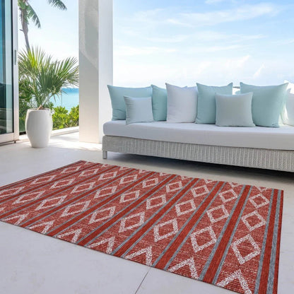 Lume Red Washable Indoor-Outdoor Rug-Outdoor Rugs-LOOMLAN Rugs-LOOMLAN