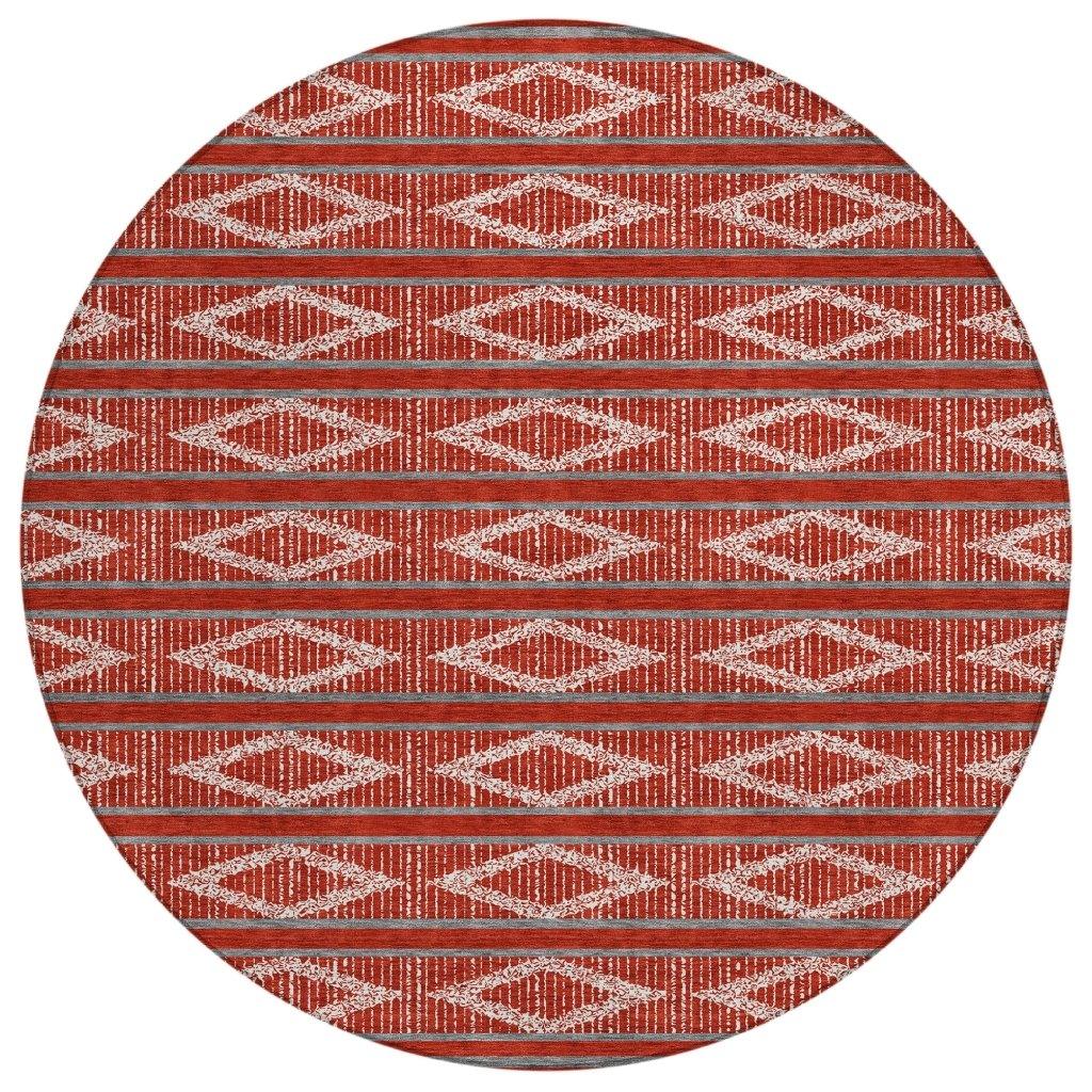 Lume Red Washable Indoor-Outdoor Rug-Outdoor Rugs-LOOMLAN Rugs-8' x 8'-LOOMLAN
