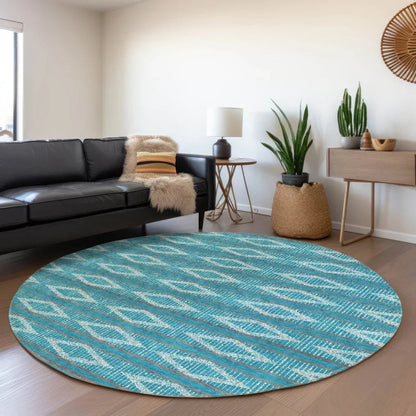 Lume Teal Washable Indoor-Outdoor Rug-Outdoor Rugs-LOOMLAN Rugs-LOOMLAN
