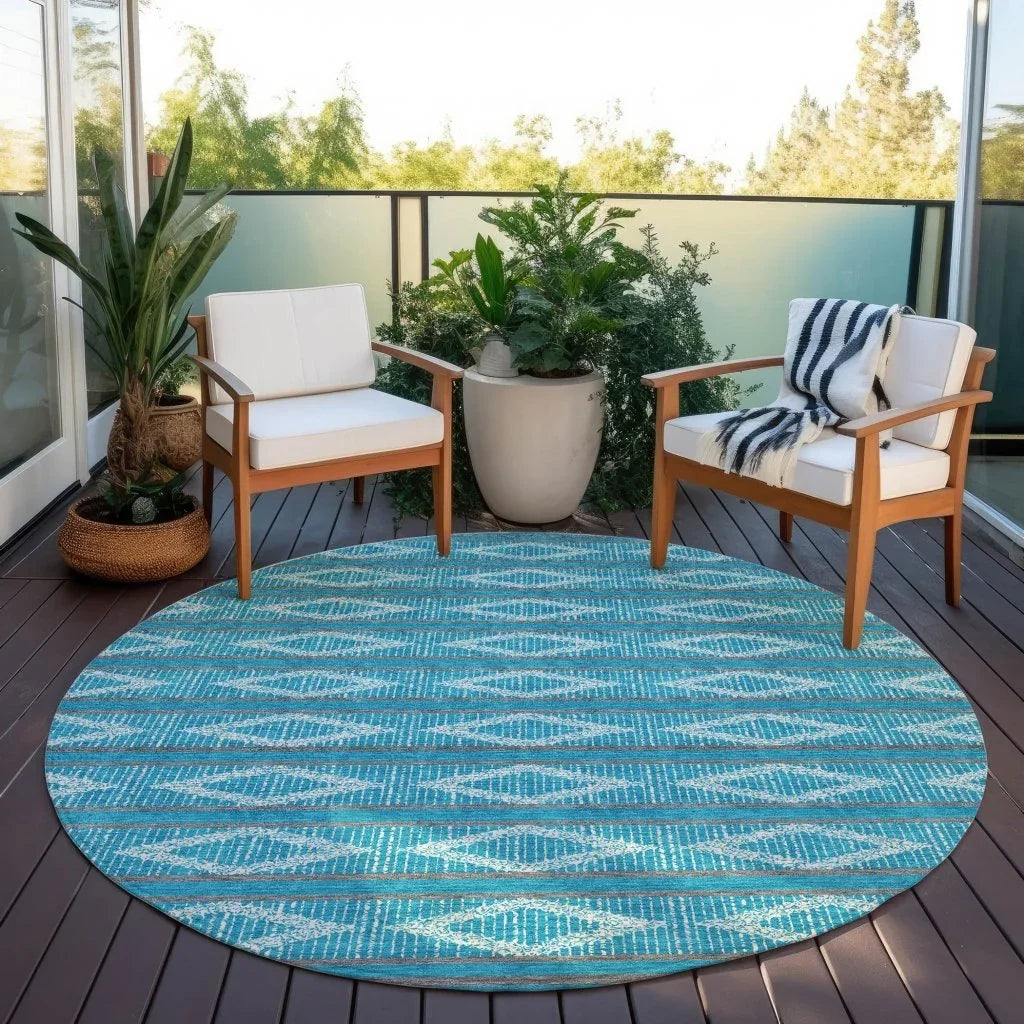 Lume Teal Washable Indoor-Outdoor Rug-Outdoor Rugs-LOOMLAN Rugs-LOOMLAN