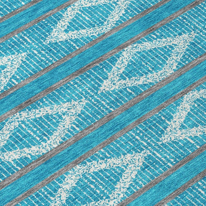 Lume Teal Washable Indoor-Outdoor Rug-Outdoor Rugs-LOOMLAN Rugs-LOOMLAN