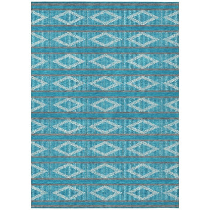 Lume Teal Washable Indoor-Outdoor Rug-Outdoor Rugs-LOOMLAN Rugs-2'6" x 3'10"-LOOMLAN