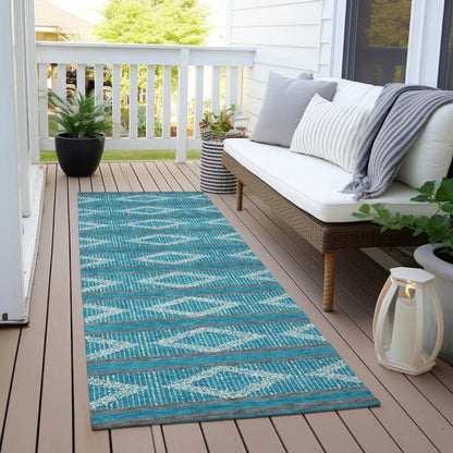 Lume Teal Washable Indoor-Outdoor Rug-Outdoor Rugs-LOOMLAN Rugs-LOOMLAN