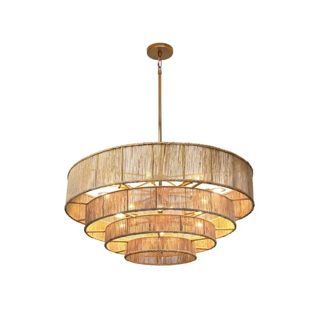 Lumina Handmade Jute Chandelier - LOOMLAN - SUNPAN - Chandeliers
