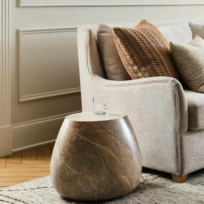 Luna Concrete Brown Accent Table