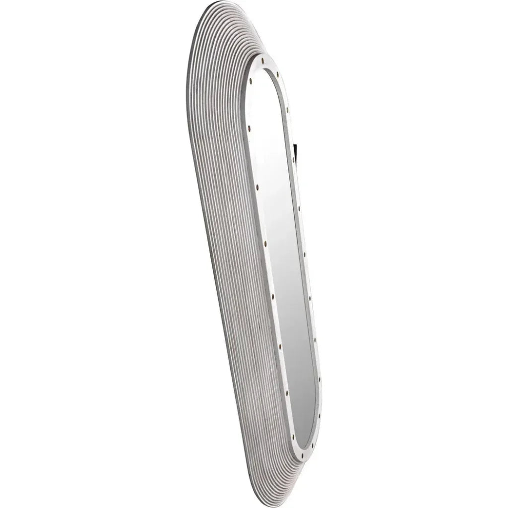 Luna Mirror, White Washed Oval Wall Mirror - LOOMLAN - Noir - Wall Mirrors
