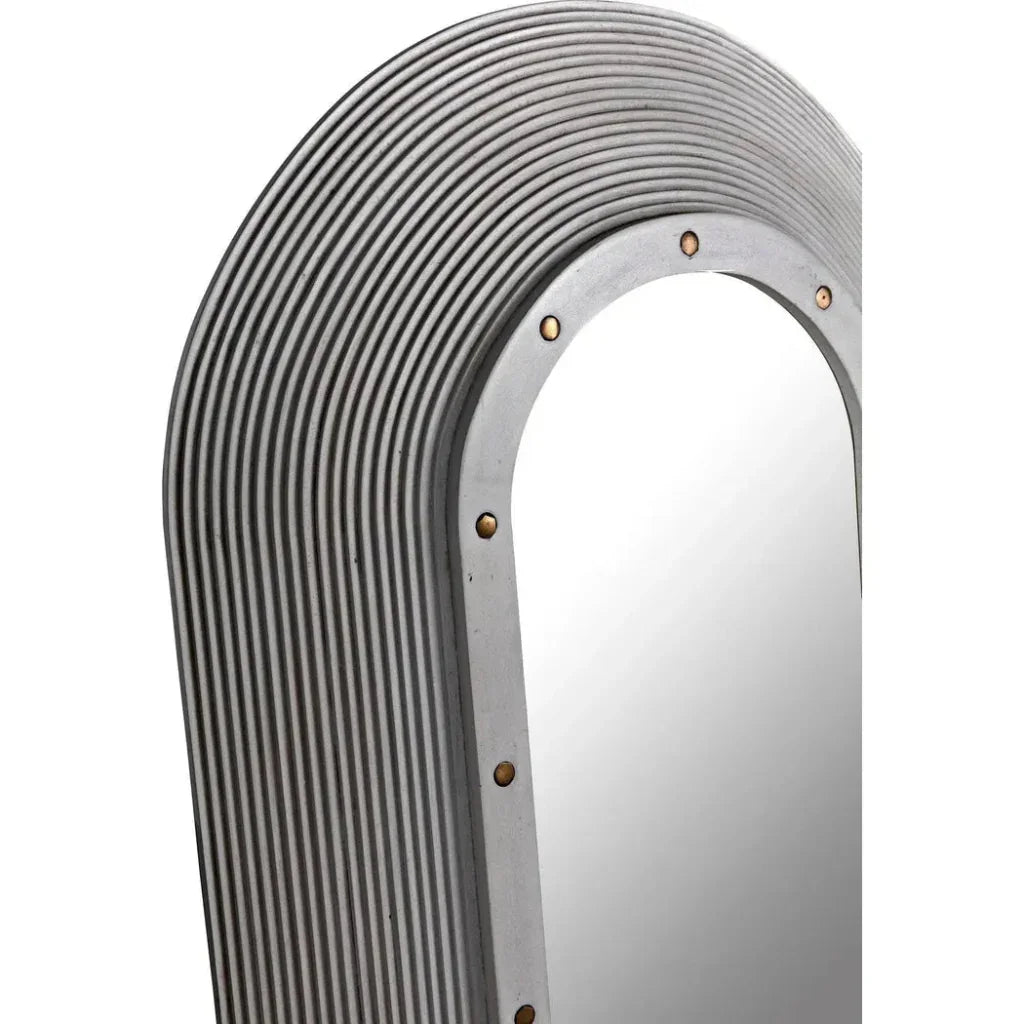 Luna Mirror, White Washed Oval Wall Mirror - LOOMLAN - Noir - Wall Mirrors