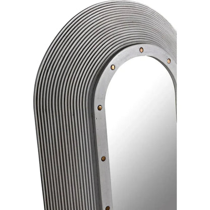 Luna Mirror, White Washed Oval Wall Mirror - LOOMLAN - Noir - Wall Mirrors