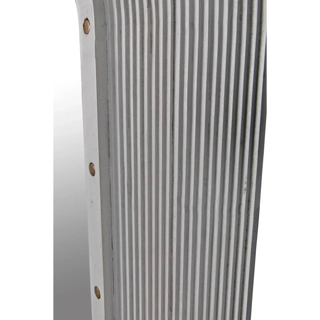 Luna Mirror, White Washed Oval Wall Mirror - LOOMLAN - Noir - Wall Mirrors