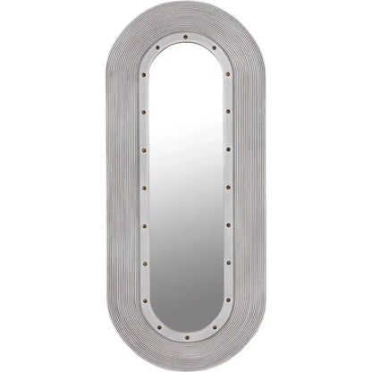 Luna Mirror, White Washed Oval Wall Mirror - LOOMLAN - Noir - Wall Mirrors