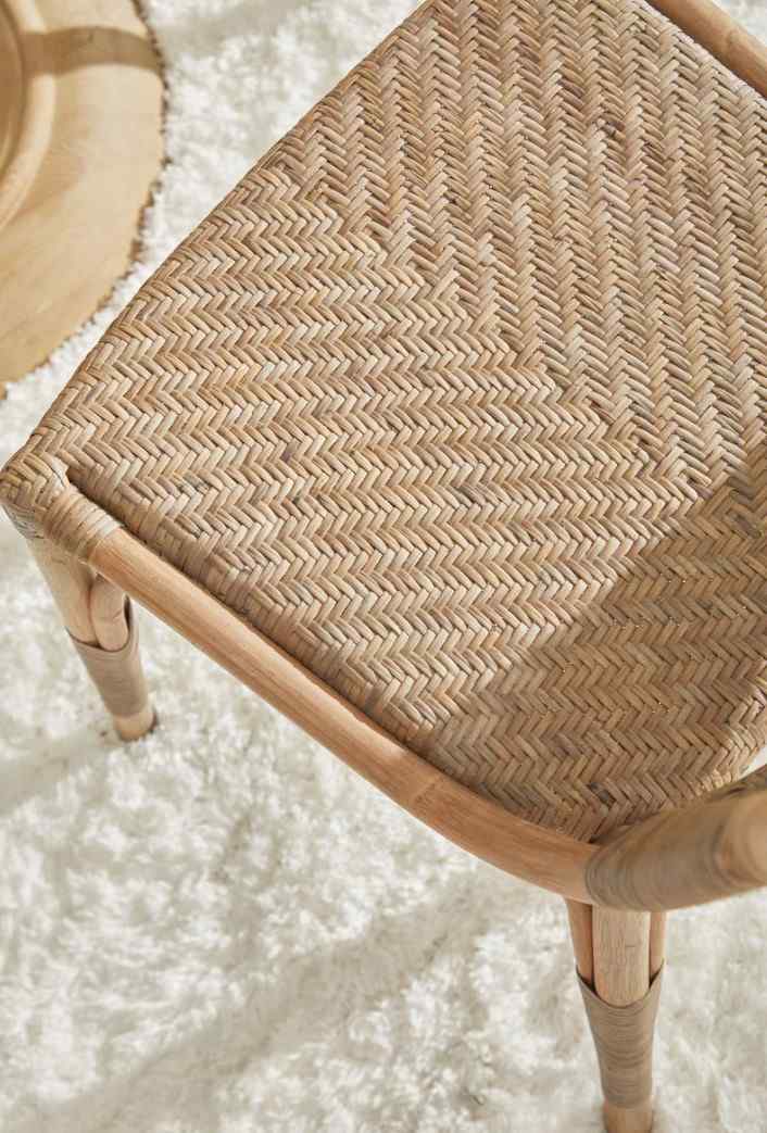 Luna Rattan Frame Armless Dining Chair 2PC