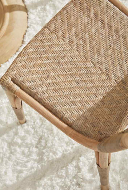 Luna Rattan Frame Armless Dining Chair 2PC