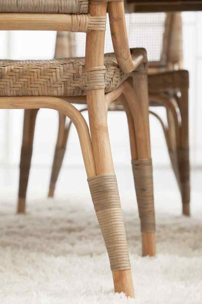 Luna Rattan Frame Armless Dining Chair 2PC