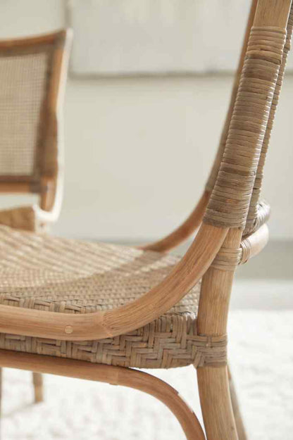 Luna Rattan Frame Armless Dining Chair 2PC