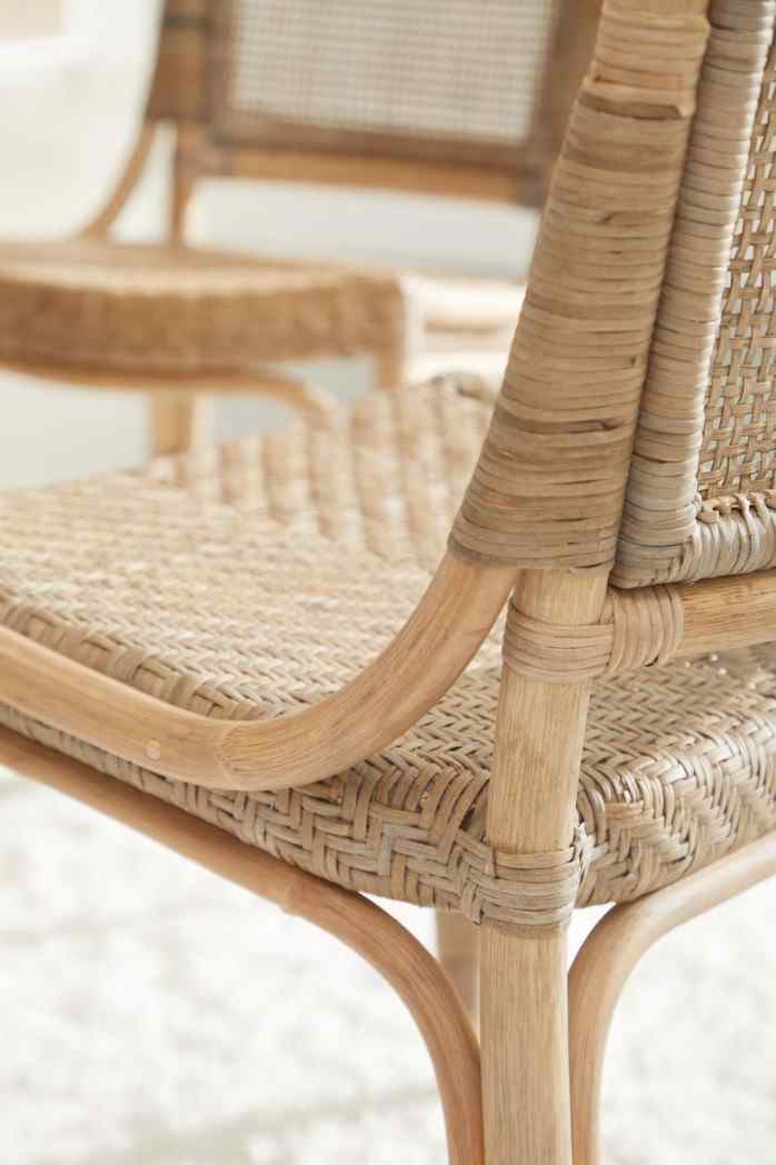Luna Rattan Frame Armless Dining Chair 2PC