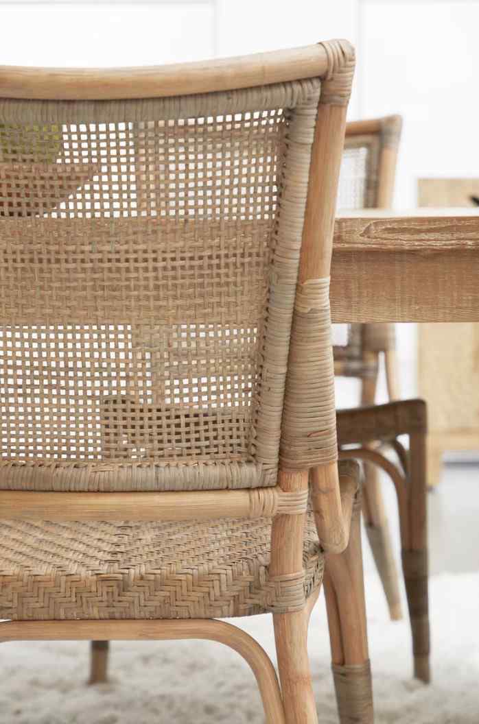 Luna Rattan Frame Armless Dining Chair 2PC