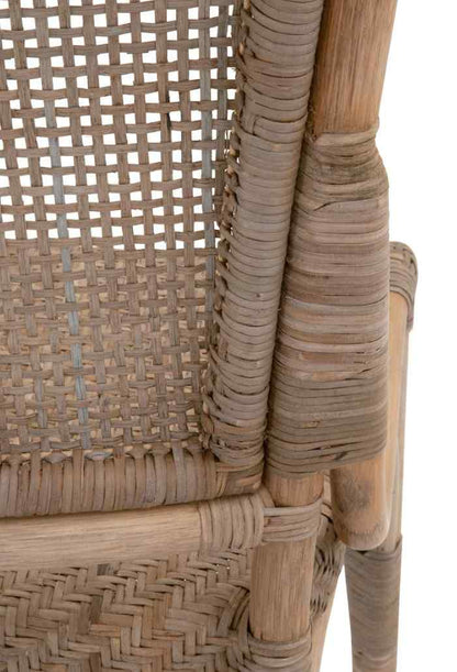 Luna Rattan Frame Armless Dining Chair 2PC