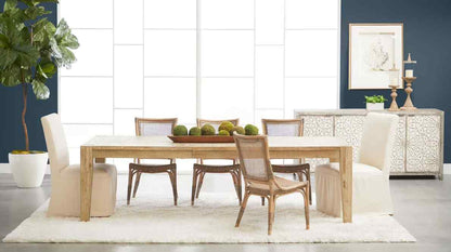 Luna Rattan Frame Armless Dining Chair 2PC