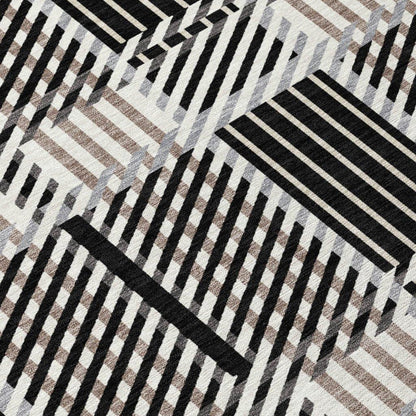 Lunara Black Washable Indoor-Outdoor Rug-Outdoor Rugs-LOOMLAN Rugs-LOOMLAN