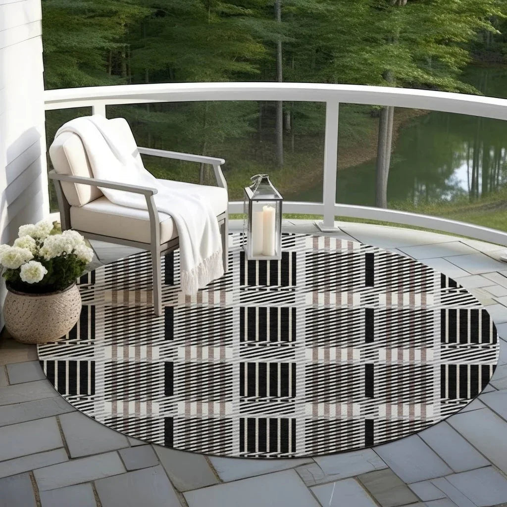 Lunara Black Washable Indoor-Outdoor Rug-Outdoor Rugs-LOOMLAN Rugs-LOOMLAN