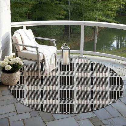 Lunara Black Washable Indoor-Outdoor Rug-Outdoor Rugs-LOOMLAN Rugs-LOOMLAN