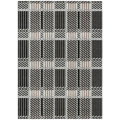 Lunara Black Washable Indoor-Outdoor Rug-Outdoor Rugs-LOOMLAN Rugs-2'6" x 3'10"-LOOMLAN
