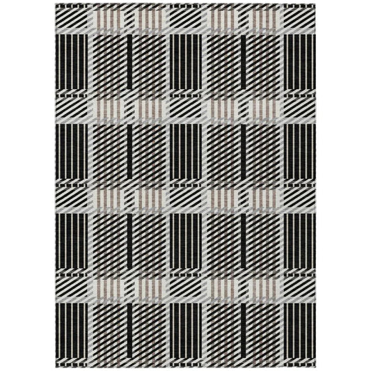 Lunara Black Washable Indoor-Outdoor Rug-Outdoor Rugs-LOOMLAN Rugs-2'6" x 3'10"-LOOMLAN