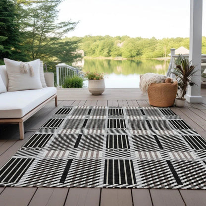 Lunara Black Washable Indoor-Outdoor Rug-Outdoor Rugs-LOOMLAN Rugs-LOOMLAN