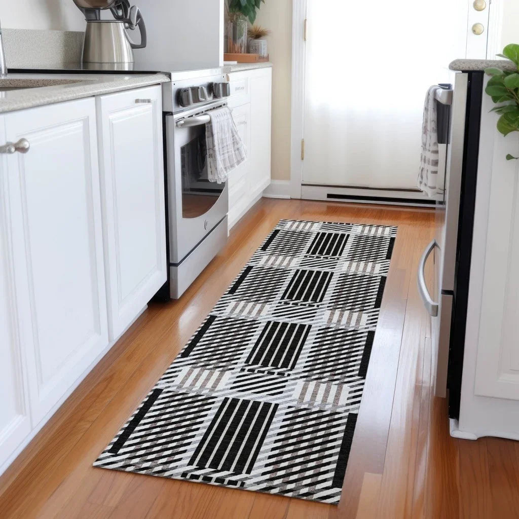 Lunara Black Washable Indoor-Outdoor Rug-Outdoor Rugs-LOOMLAN Rugs-LOOMLAN