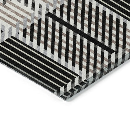 Lunara Black Washable Indoor-Outdoor Rug-Outdoor Rugs-LOOMLAN Rugs-LOOMLAN